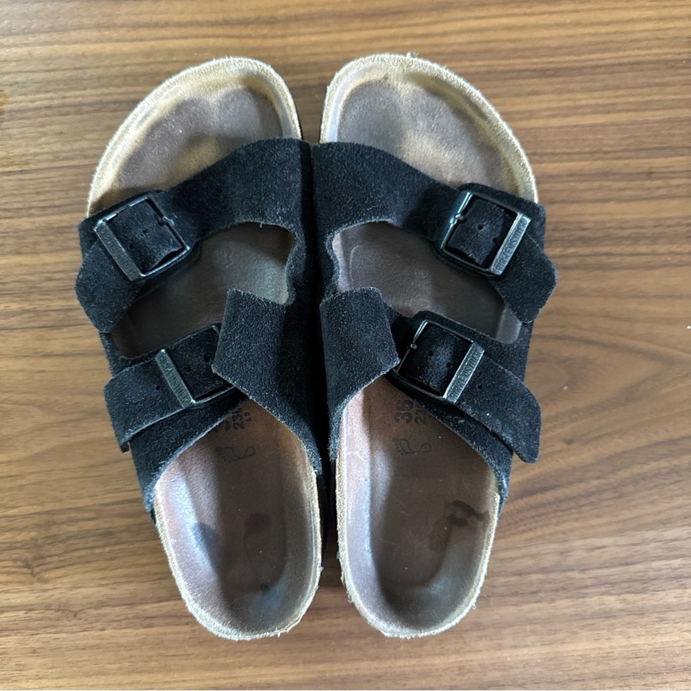 Birkenstocks Black Arizona Soft Leather Sandals Size EU 36